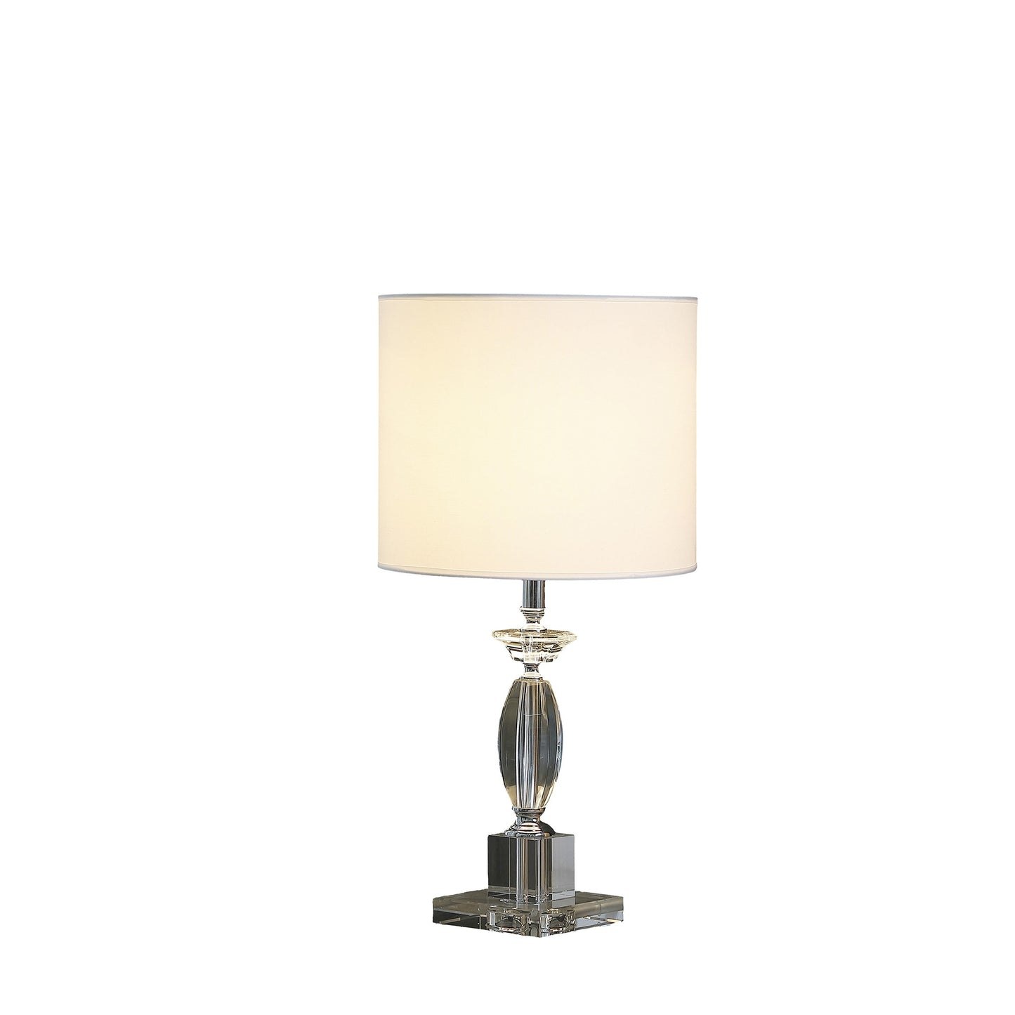 23" Silver Crystal Standard Table Lamp With White Classic Drum Shade Table Lamp - Homeroots - Flyclothing LLC