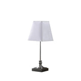 19" Silver Bedside Table Lamp With White Empire Shade - Homeroots - Flyclothing LLC