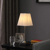 19" Silver Bedside Table Lamp With White Empire Shade - Homeroots - Flyclothing LLC