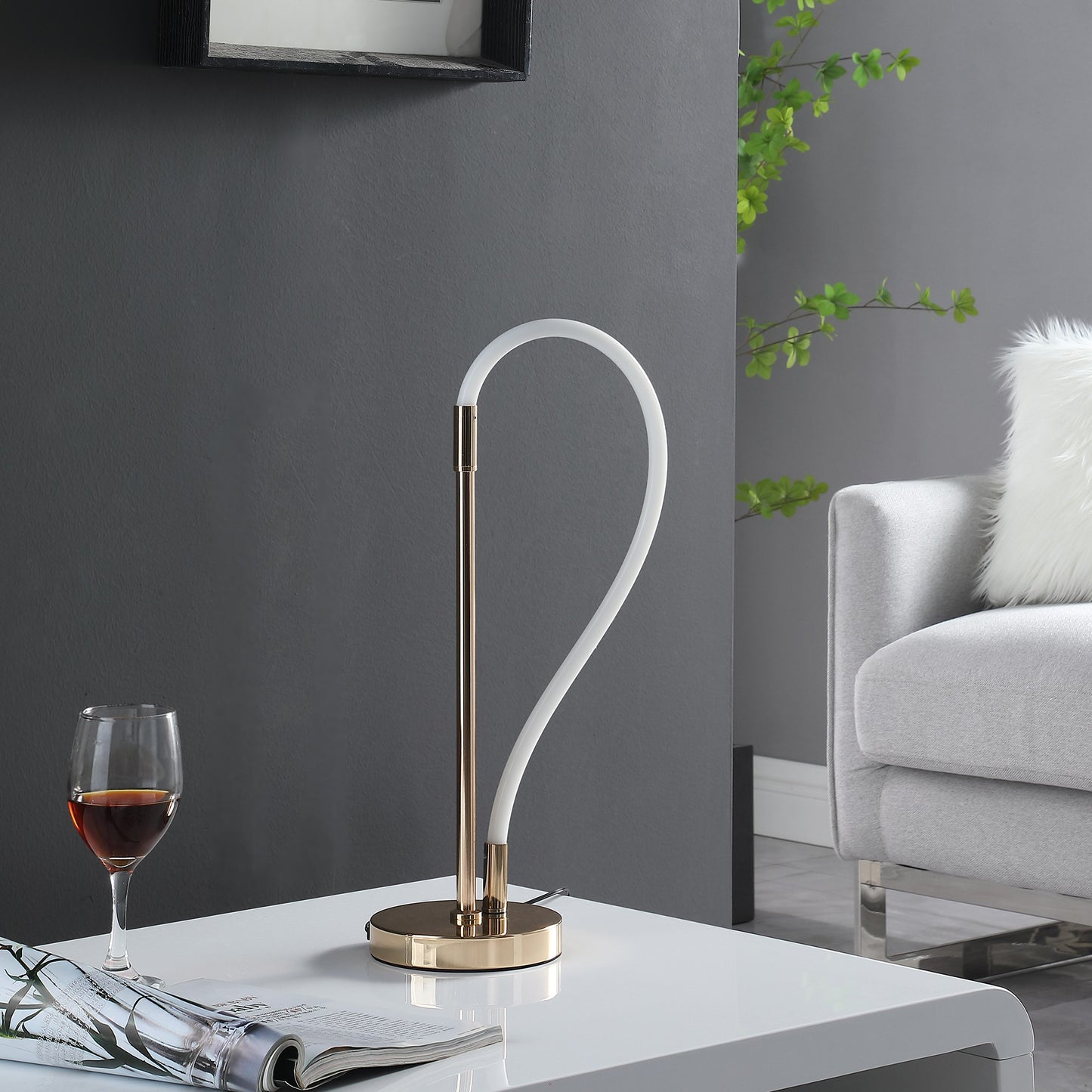 21" Gold Bedside Led Table Lamp - Homeroots - Flyclothing LLC