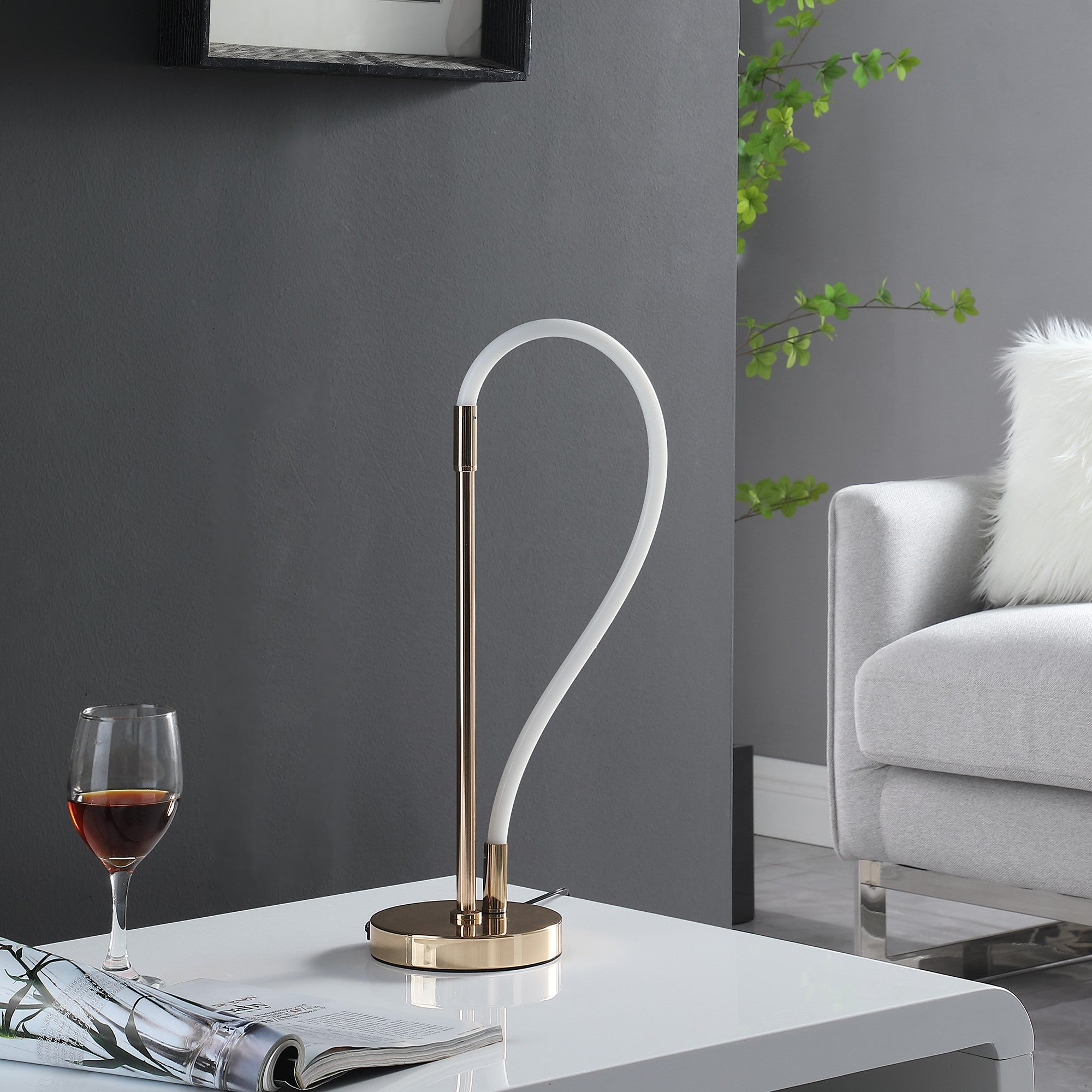 21" Gold Bedside Led Table Lamp - Homeroots - Flyclothing LLC