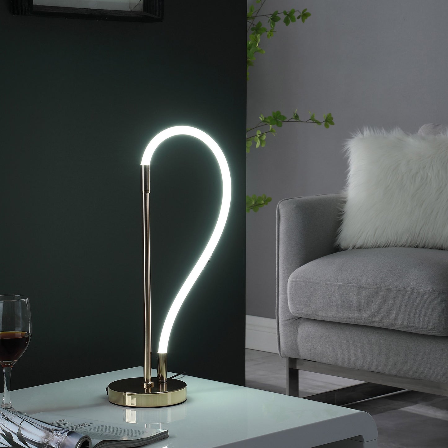 21" Gold Bedside Led Table Lamp - Homeroots - Flyclothing LLC