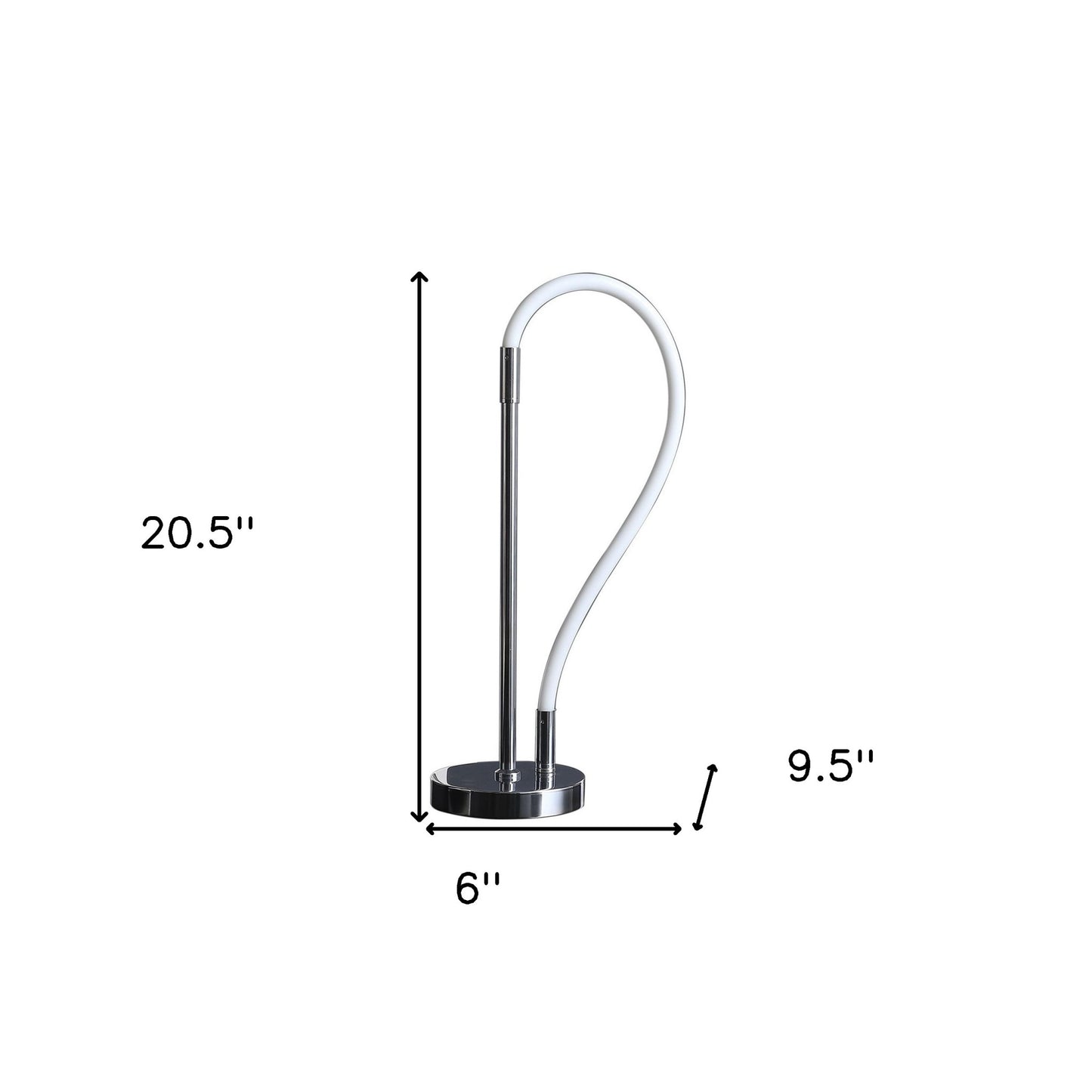 21" Silver Bedside Led Table Lamp - Homeroots - Flyclothing LLC