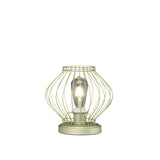 10" Gold Bedside Table Lamp With Gold Cage Shade - Homeroots