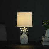 17" White Bedside Table Lamp With White Empire Shade - Homeroots - Flyclothing LLC