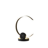 13" Black Contempo Shape LED  with USB Desk or Table Lamp - Homeroots