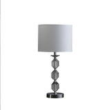 21" Silver Bedside Table Lamp With White Drum Shade - Homeroots