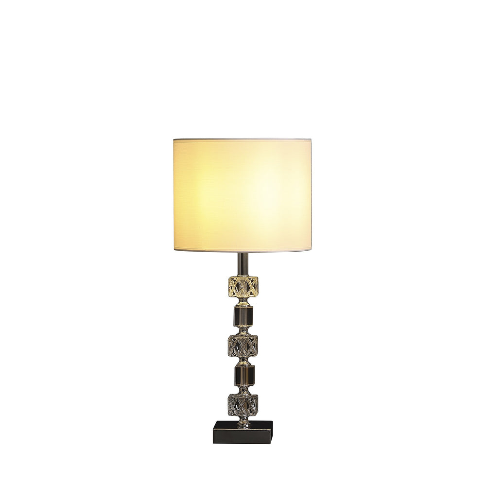 20" Silver Bedside Table Lamp With White Drum Shade - Homeroots
