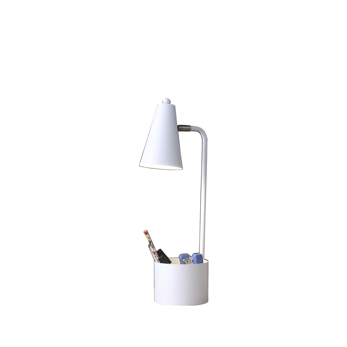 20" Compact White Student Metal Desk Lamp - Homeroots - Flyclothing LLC