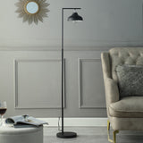 63" Black LED Arc Floor Lamp With Black Metal Bowl Shade - Homeroots