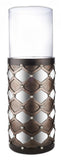 31" Bronze and Silver with Pearls Floor Hurricane Candle Holder - Homeroots