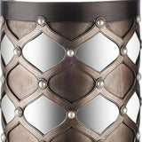 31" Bronze and Silver with Pearls Floor Hurricane Candle Holder - Homeroots - Flyclothing LLC