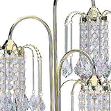 34" Gold and Faux Crystal Three Light Chandelier Table Lamp - Homeroots
