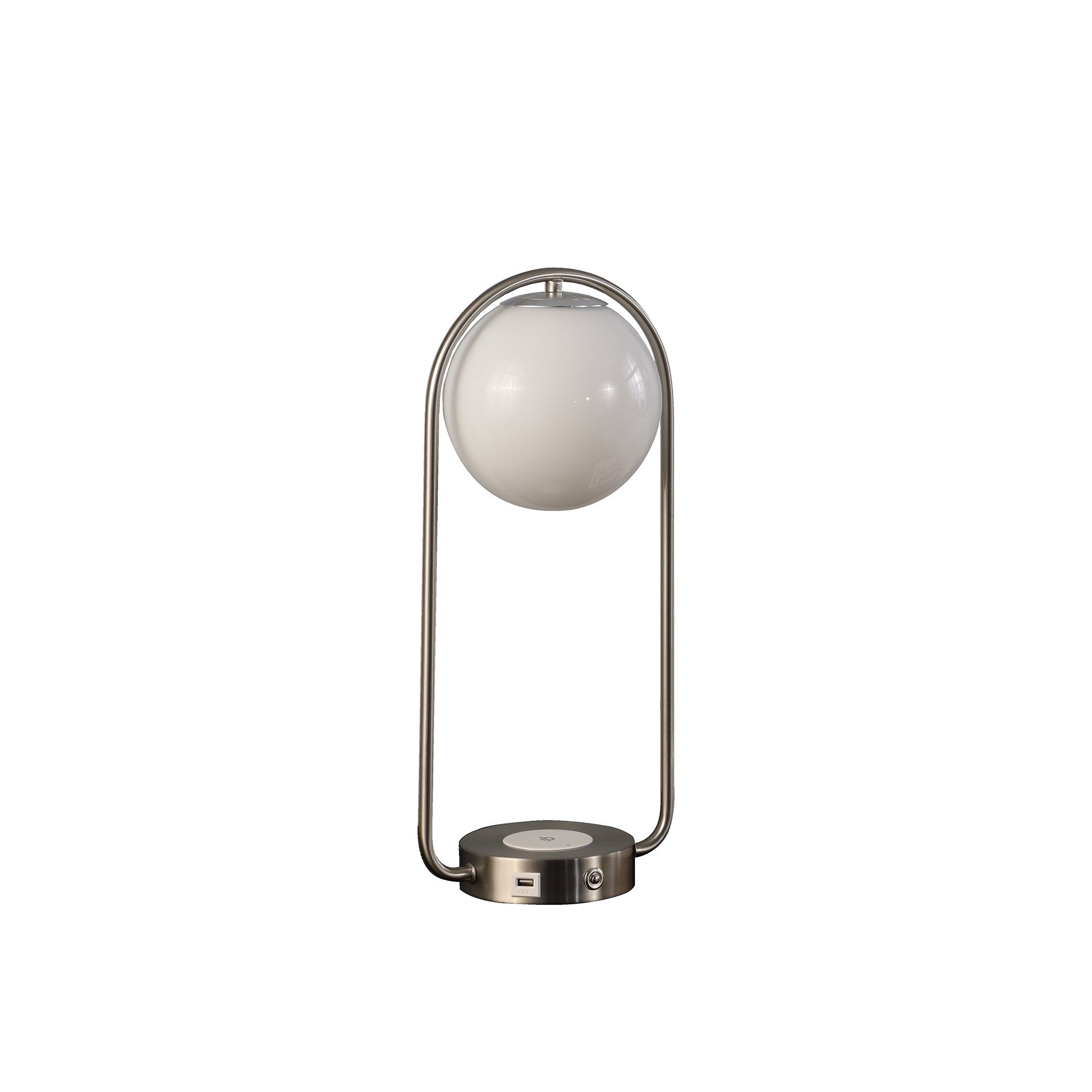 19" Silver Clip Globe USB Table Lamp - Homeroots - Flyclothing LLC