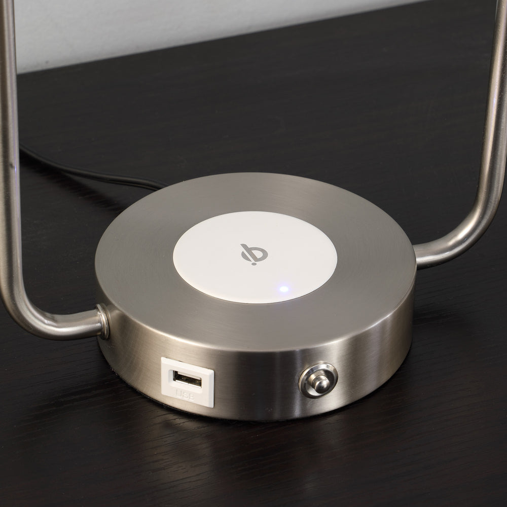 19" Silver Clip Globe USB Table Lamp - Homeroots