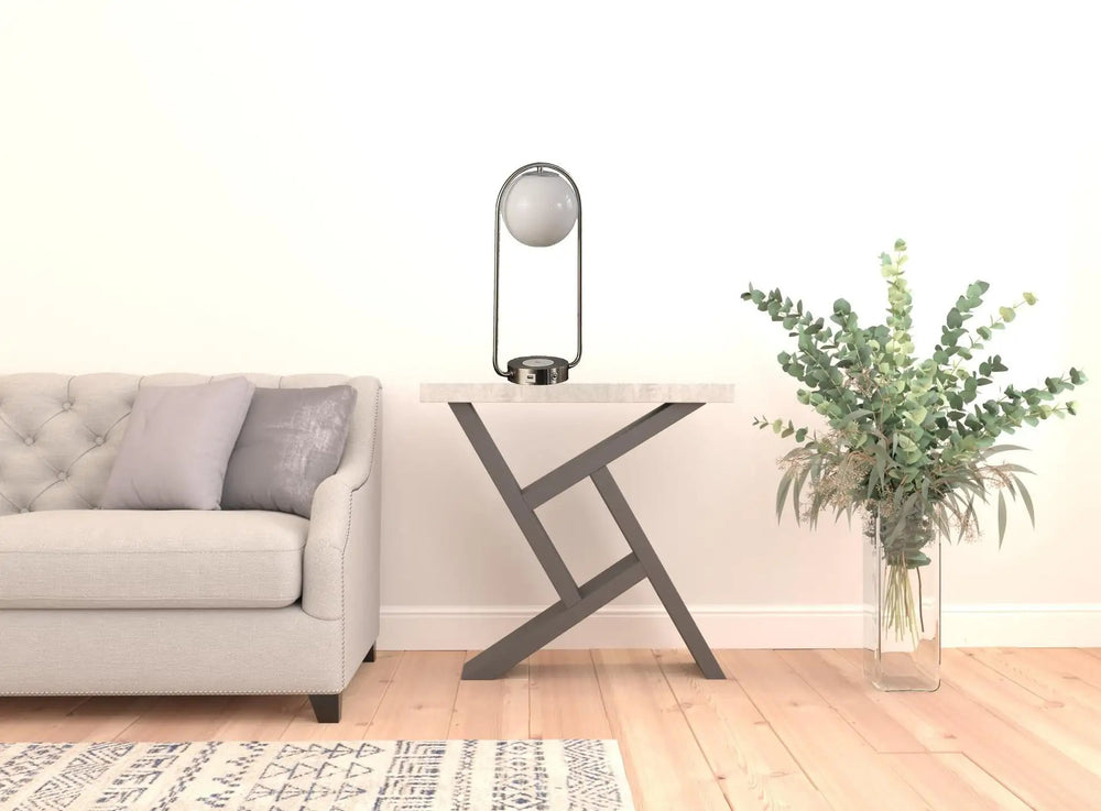 19" Silver Clip Globe USB Table Lamp - Homeroots