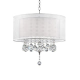 Chic Silver Ceiling Lamp with Crystal Accents and Silver Shade - Homeroots - Flyclothing LLC