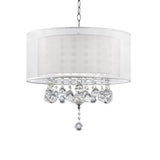 Chic Silver Ceiling Lamp with Crystal Accents and Silver Shade - Homeroots