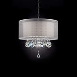 Chic Silver Ceiling Lamp with Crystal Accents and Silver Shade - Homeroots - Flyclothing LLC
