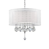 Chic Silver Ceiling Lamp with Crystal Accents and Silver Shade - Homeroots - Flyclothing LLC