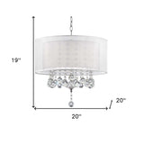 Chic Silver Ceiling Lamp with Crystal Accents and Silver Shade - Homeroots - Flyclothing LLC
