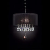 Contempo Silver Ceiling Lamp with Black Shade and Crystal Accents - Homeroots - Flyclothing LLC