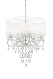 Glam Silver Faux Crystal Hanging Celing Lamp with See Thru Shade