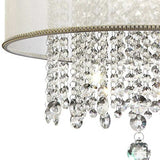 Primo Gold Finish Ceiling Lamp with Crystal Accents and White Shade - Homeroots - Flyclothing LLC
