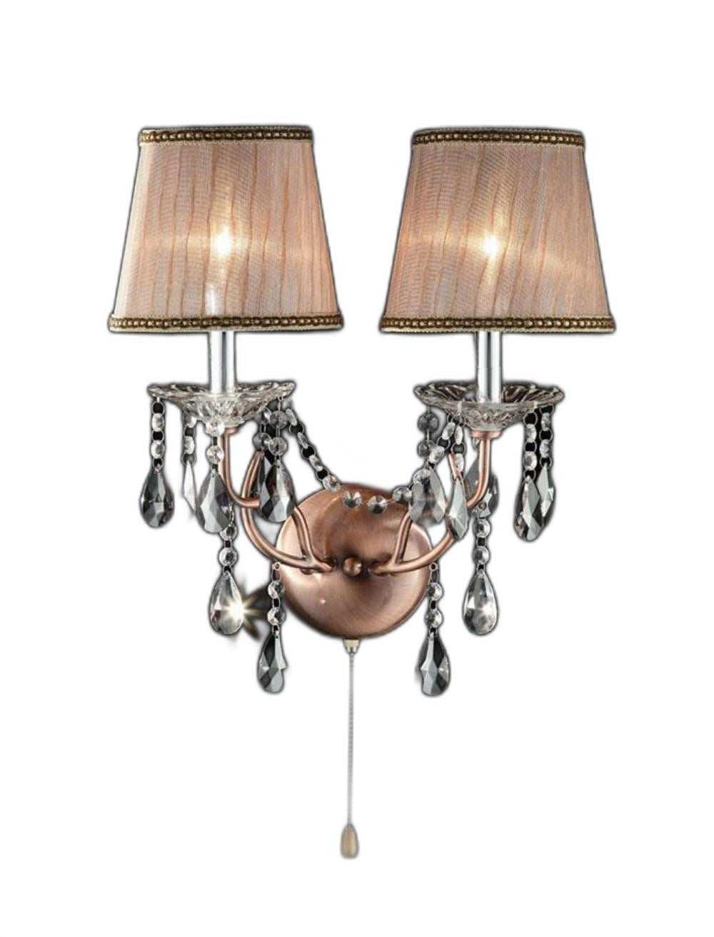 Silver and Pink Faux Crystal Dual Light Hanging Wall Sconce - Homeroots - Flyclothing LLC