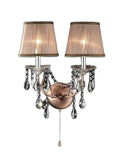Silver and Pink Faux Crystal Dual Light Hanging Wall Sconce - Homeroots - Flyclothing LLC