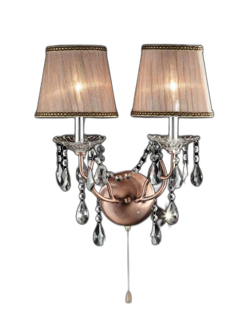 Silver and Pink Faux Crystal Dual Light Hanging Wall Sconce - Homeroots - Flyclothing LLC