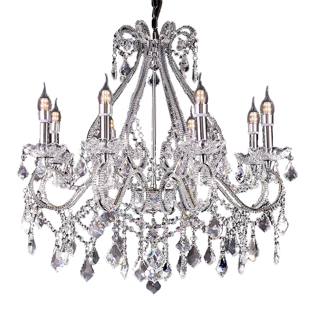 Candle Style Empire Eight Light Transparent Glass Led Ceiling Light - Homeroots - Flyclothing LLC