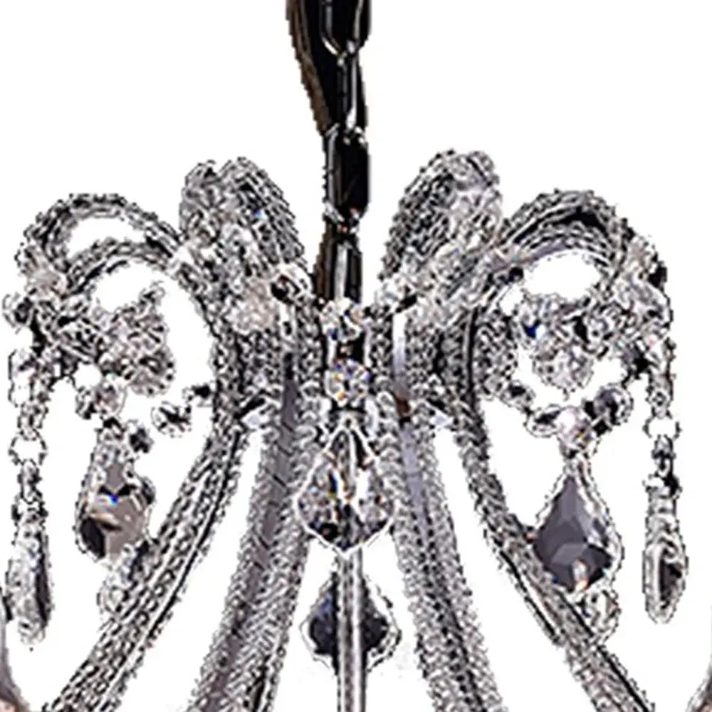 Candle Style Empire Eight Light Transparent Glass Led Ceiling Light - Homeroots - Flyclothing LLC