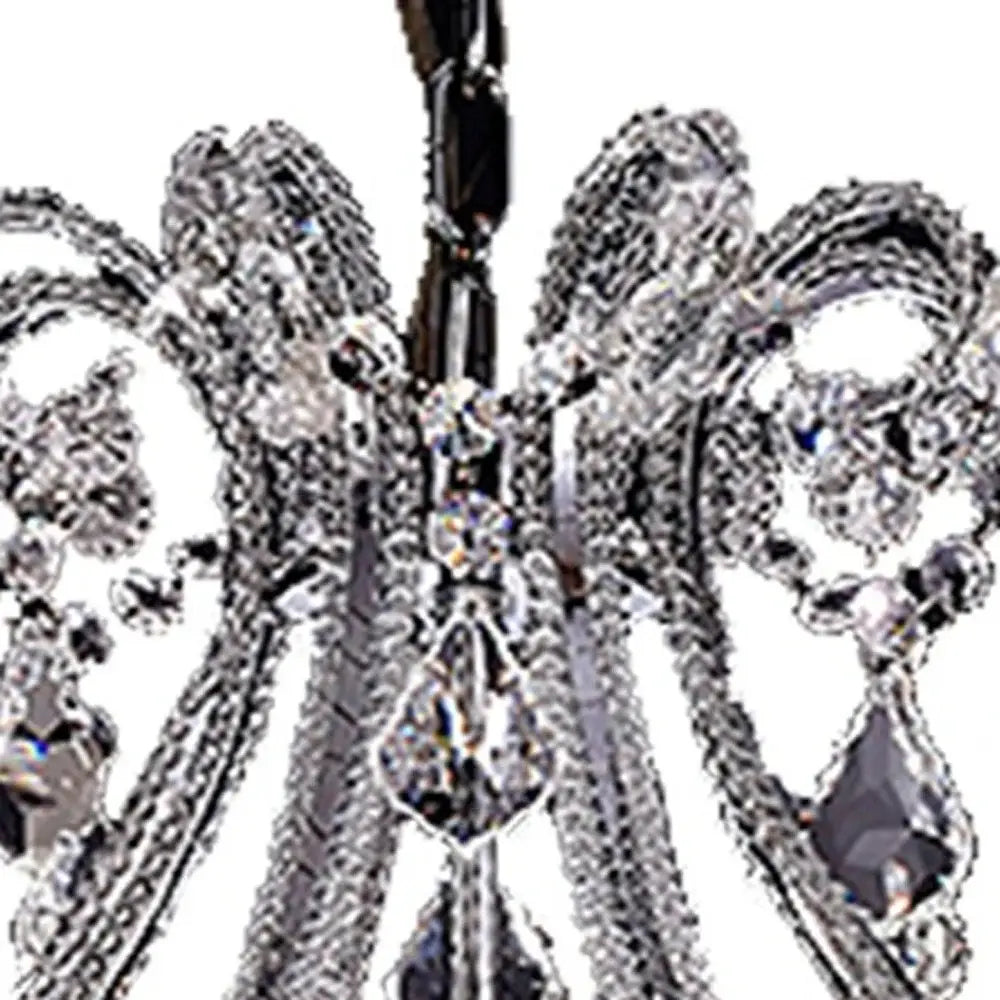 Candle Style Empire Eight Light Transparent Glass Led Ceiling Light - Homeroots - Flyclothing LLC