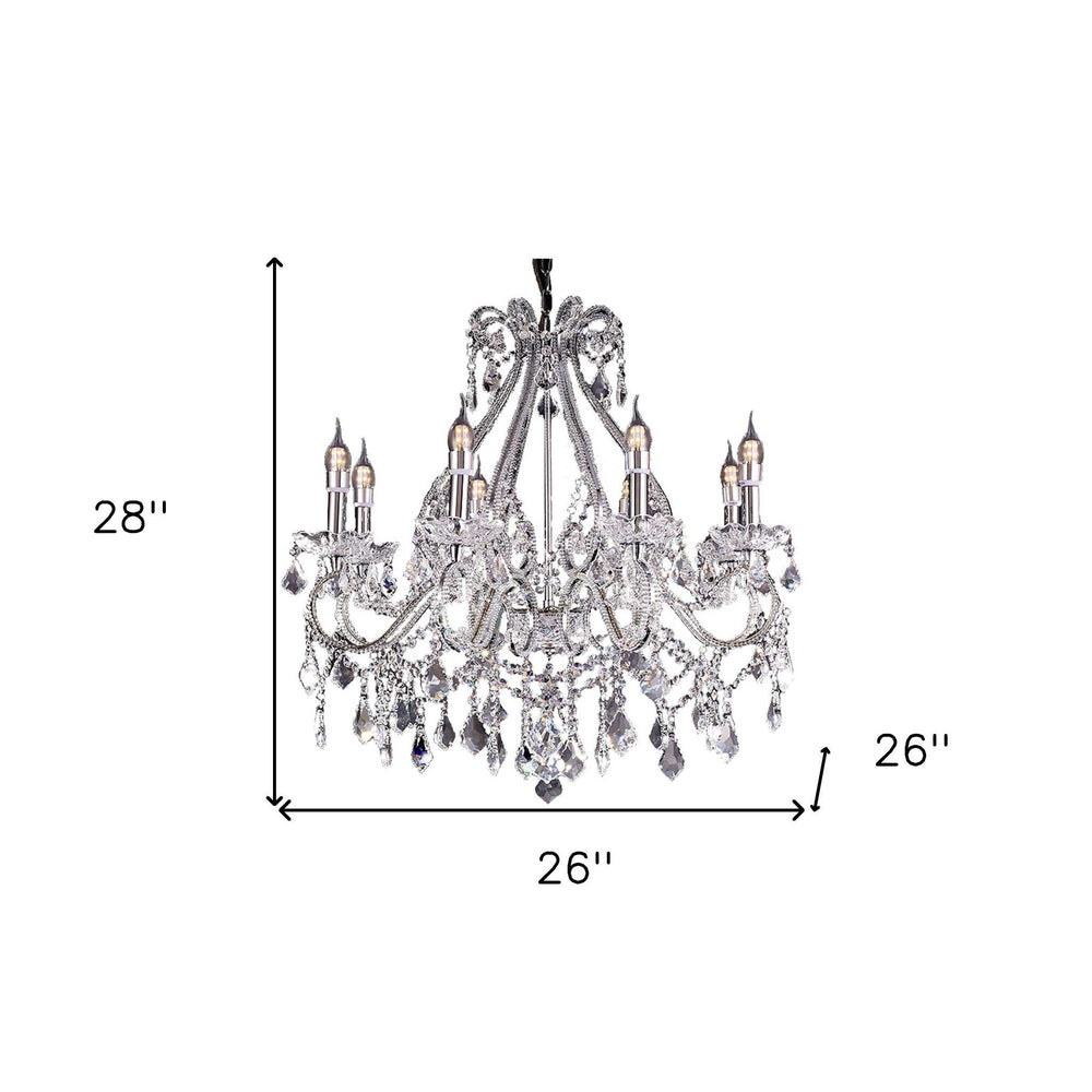 Candle Style Empire Eight Light Transparent Glass Led Ceiling Light - Homeroots - Flyclothing LLC