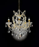 Five Light Glam Gold and Faux Crystal Chandelier - Homeroots