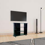 35" Black Open Shelving TV Stand - Homeroots