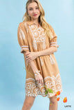 Umgee Paisley Mandala Print Babydoll Dress - Trendsi - Flyclothing LLC