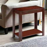 24" Brown End Table With Shelf - Homeroots