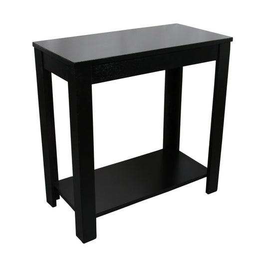 24" Black End Table With Shelf - Homeroots