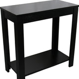 24" Black End Table With Shelf - Homeroots