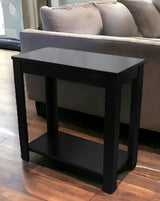 24" Black End Table With Shelf - Homeroots - Flyclothing LLC
