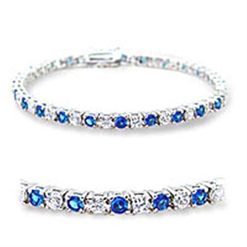 46904 - Rhodium Brass Bracelet with Synthetic Spinel in Montana - Alamode - Flyclothing LLC