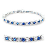 46904 - Rhodium Brass Bracelet with Synthetic Spinel in Montana - Alamode