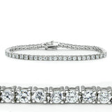 46905 - Rhodium Brass Bracelet with AAA Grade CZ  in Clear - Alamode