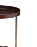 22" Copper And Brown Round End Table - Homeroots