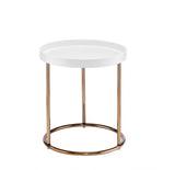 22" Copper And White Round End Table - Homeroots
