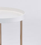 22" Copper And White Round End Table - Homeroots
