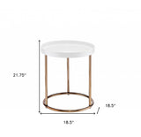 22" Copper And White Round End Table - Homeroots - Flyclothing LLC