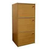 Standard Natural Triple Door Verticle Book Shelf - Homeroots - Flyclothing LLC